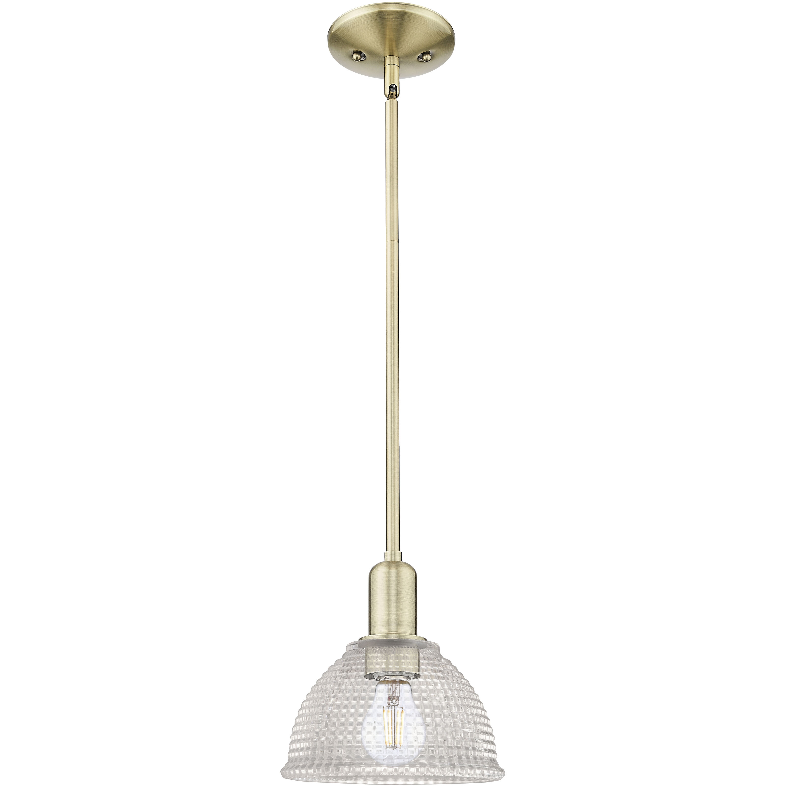 Arcadia Arietta 1 Light 8 inch Antique Brass Mini Pendant Ceiling Light