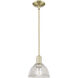 Arcadia Arietta 1 Light 8 inch Antique Brass Mini Pendant Ceiling Light