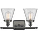 Ballston Small Cone 2 Light 16 inch Oil Rubbed Bronze Bath Vanity Light Wall Light in Clear Glass, Ballston