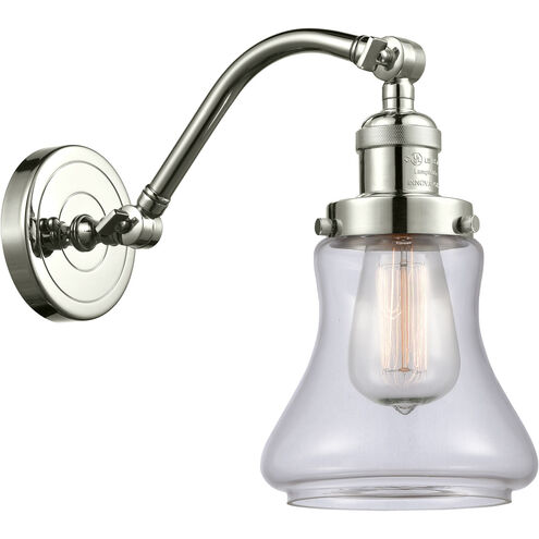 Franklin Restoration Bellmont 1 Light 7 inch Polished Nickel Sconce Wall Light in Clear Glass, Franklin Restoration
