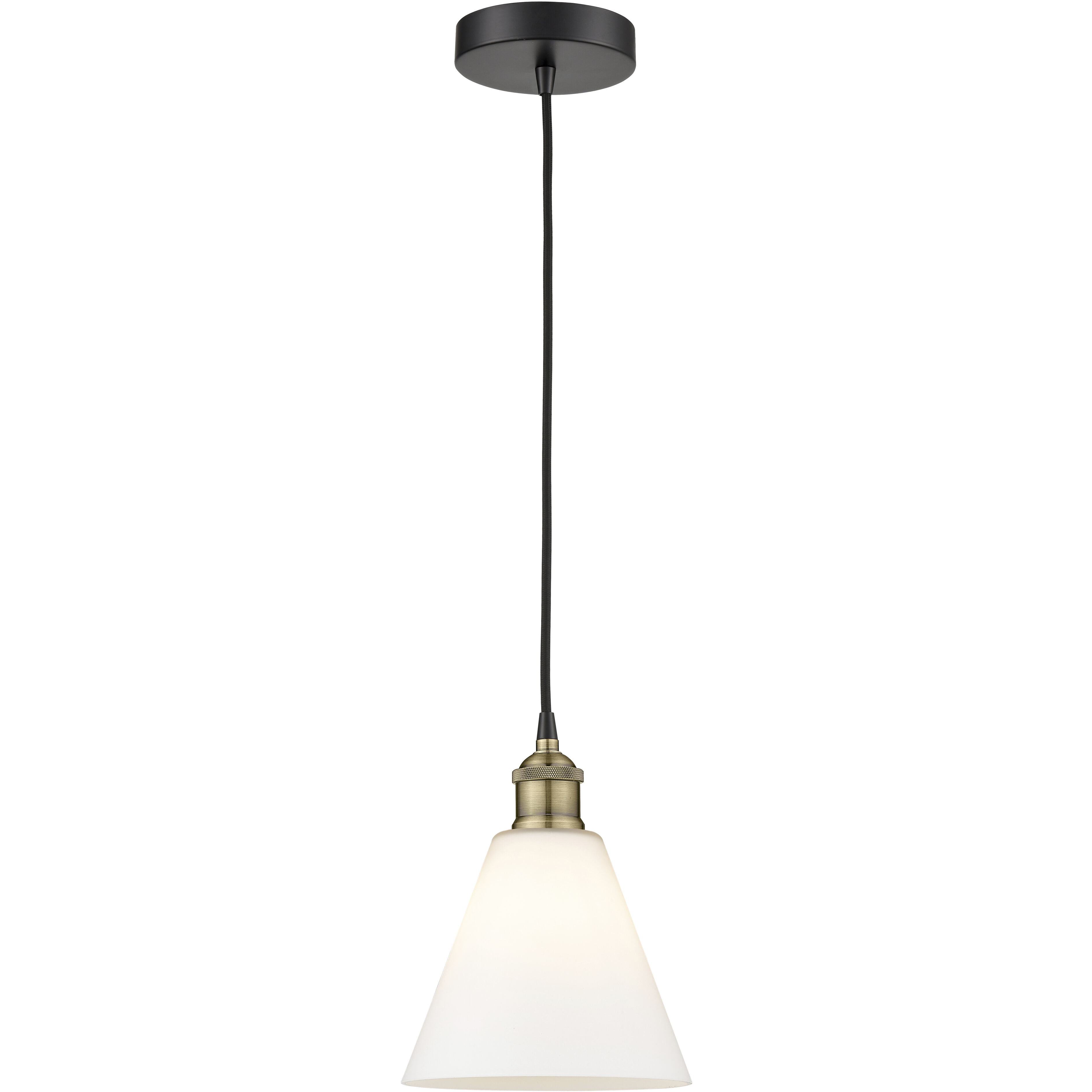 Berkshire 1 Light 8 inch Black Antique Brass Mini Pendant Ceiling Light