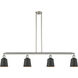Franklin Restoration Addison 4 Light 49.88 inch Brushed Satin Nickel Island Light Ceiling Light in Matte Black, Franklin Restoration