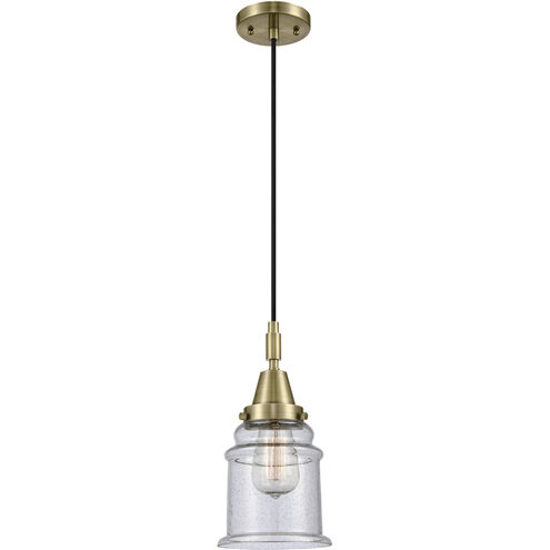 Downtown Urban Canton 1 Light 6 inch Antique Brass Mini Pendant Ceiling Light in Seedy
