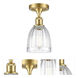 Brookfield 1 Light 5.75 inch Satin Gold Semi-Flush Mount Ceiling Light in Clear Glass