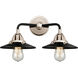 Nouveau 2 Railroad 2 Light 16 inch Black Polished Nickel Bath Vanity Light Wall Light in Matte Black