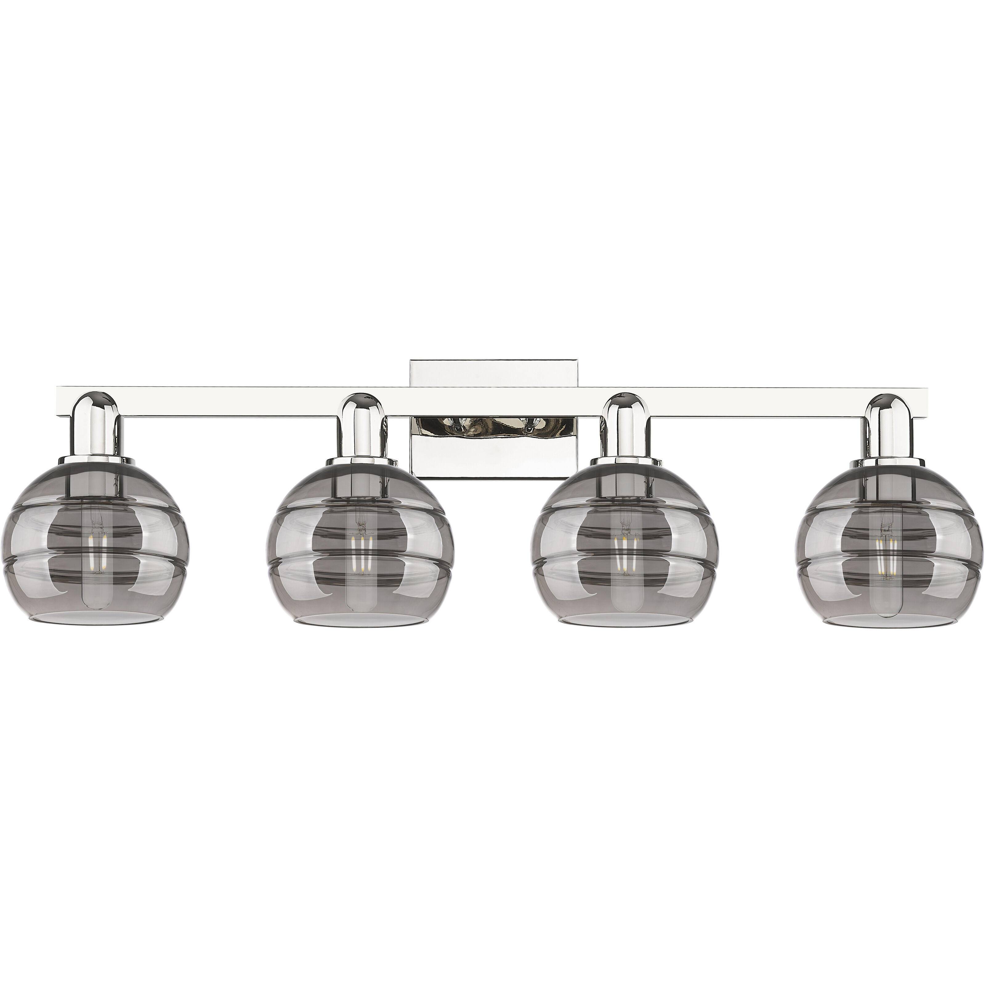 Arcadia Rochester 4 Light 32.88 inch Polished Nickel Bath Vanity Light Wall Light