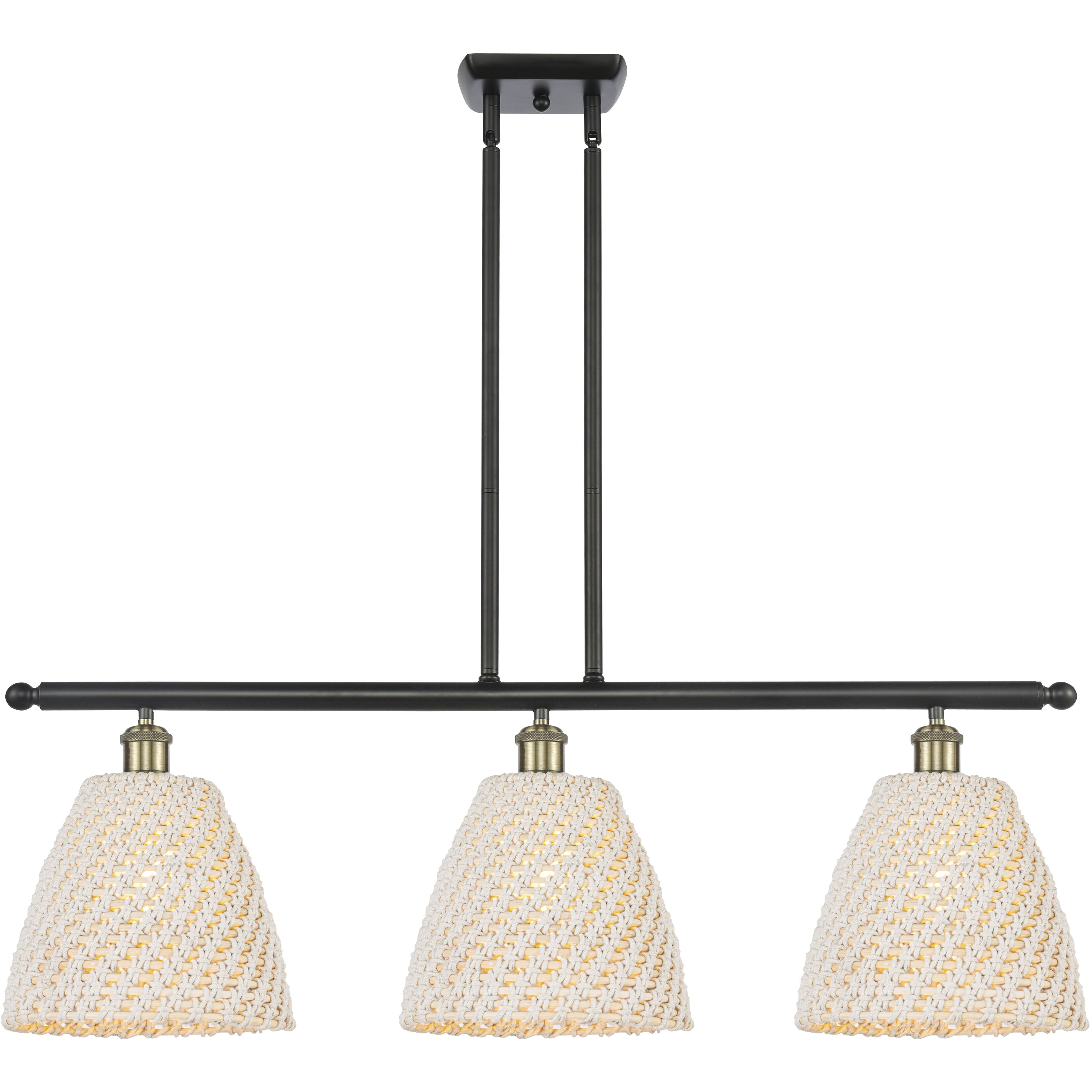 Ballston Bristol Natural Island Light Ceiling Light in Black Antique Brass