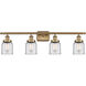 Ballston Small Bell LED 36 inch Brushed Brass Bath Vanity Light Wall Light in Clear Glass