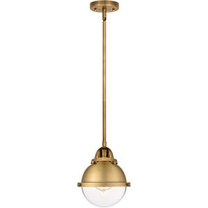 Nouveau 2 Hampden 1 Light 7.25 inch Brushed Brass Mini Pendant Ceiling Light in Clear Glass
