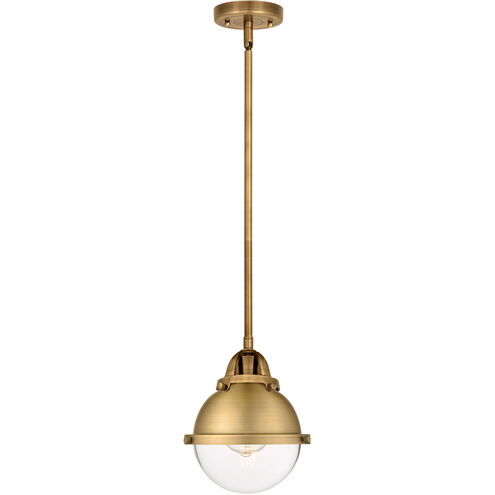 Nouveau 2 Hampden 1 Light 7.25 inch Brushed Brass Mini Pendant Ceiling Light in Clear Glass