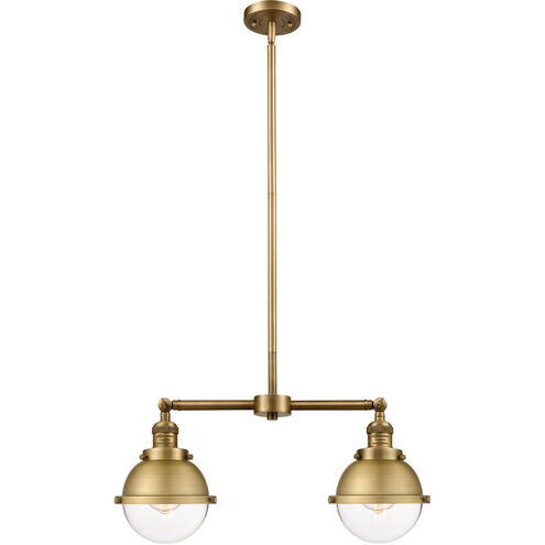 Franklin Restoration Hampden 2 Light 18 inch Black Antique Brass and Matte Black Island Light Ceiling Light in Clear Glass