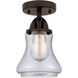 Nouveau 2 Bellmont LED 6 inch Oil Rubbed Bronze Semi-Flush Mount Ceiling Light in Seedy Glass