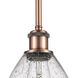 Ballston Dome 1 Light 8 inch Antique Copper Mini Pendant Ceiling Light in Seedy Glass