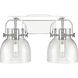 Pilaster II Bell 2 Light 17 inch Polished Chrome Bath Vanity Light Wall Light in Clear Glass