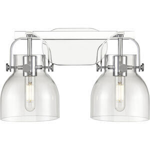 Pilaster II Bell 2 Light 17 inch Polished Chrome Bath Vanity Light Wall Light in Clear Glass