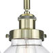 Olean 3 Light 18.25 inch Antique Brass Flush Mount Ceiling Light in Clear