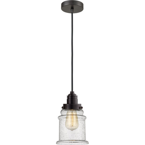 Winchester Canton 1 Light 8 inch Oil Rubbed Bronze Mini Pendant Ceiling Light in Black, Winchester