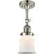 Franklin Restoration Small Canton 1 Light 7 inch Polished Nickel Sconce Wall Light in Matte White Glass, Franklin Restoration