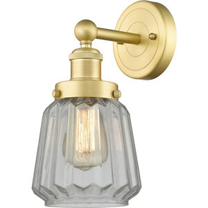 Chatham 1 Light 6.5 inch Satin Gold Sconce Wall Light in Clear Glass