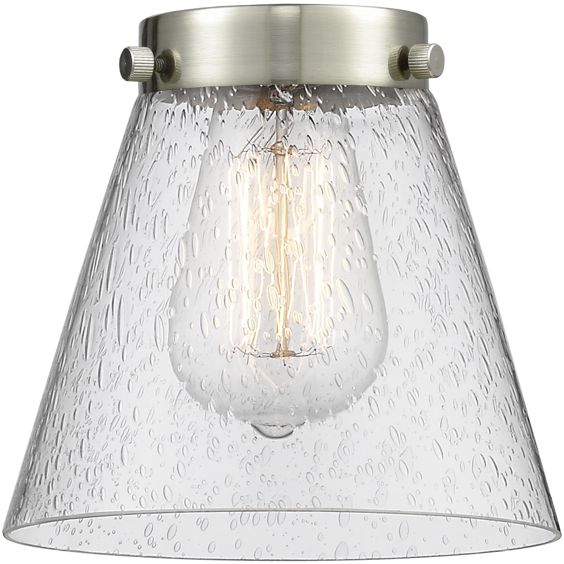 Franklin Restoration Cone 1 Light 6 inch Brushed Satin Nickel Mini Pendant Ceiling Light in Incandescent, Seedy