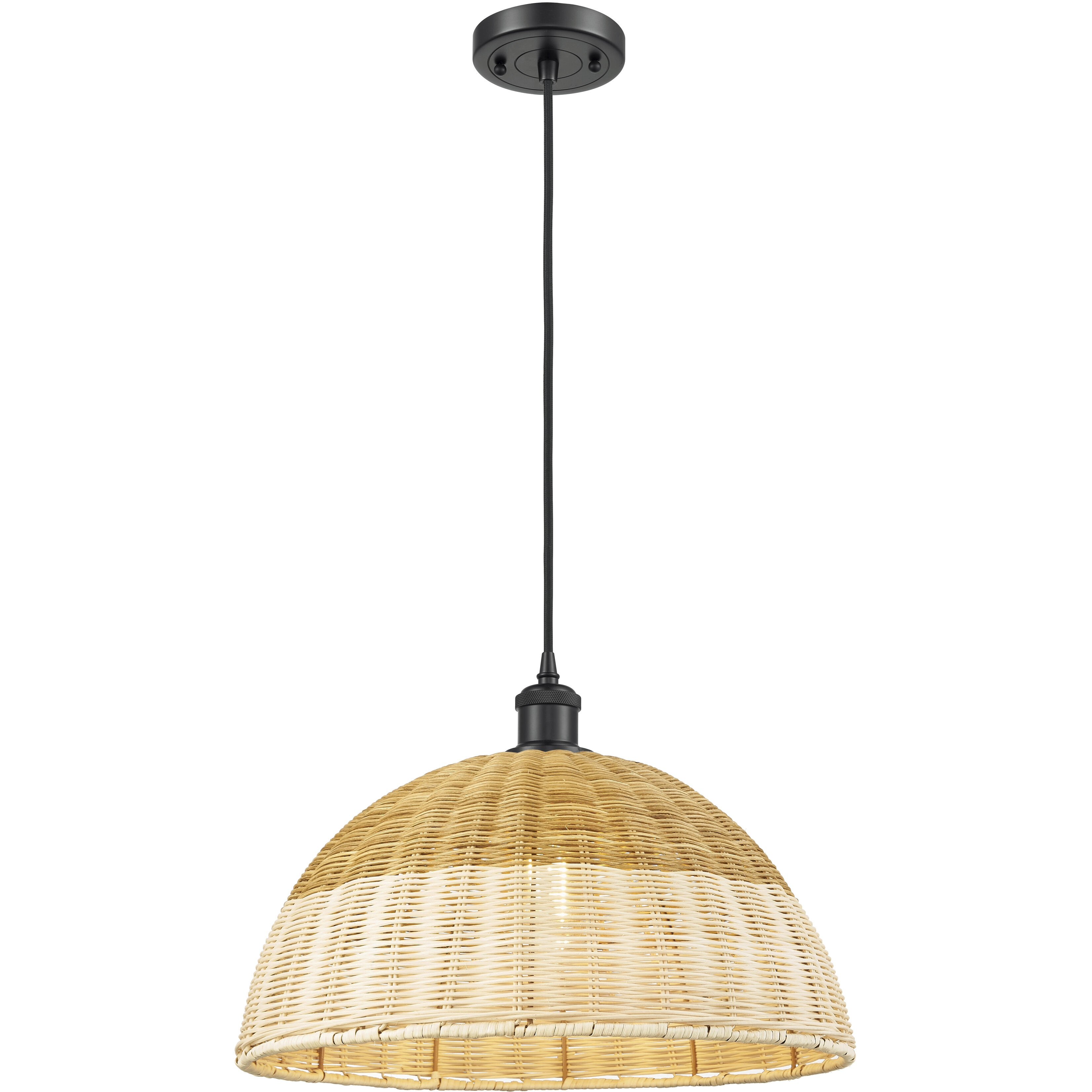 Ballston Bristol Natural II 1 Light 15.75 inch Matte Black Mini Pendant Ceiling Light