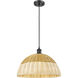 Ballston Bristol Natural II 1 Light 15.75 inch Matte Black Mini Pendant Ceiling Light