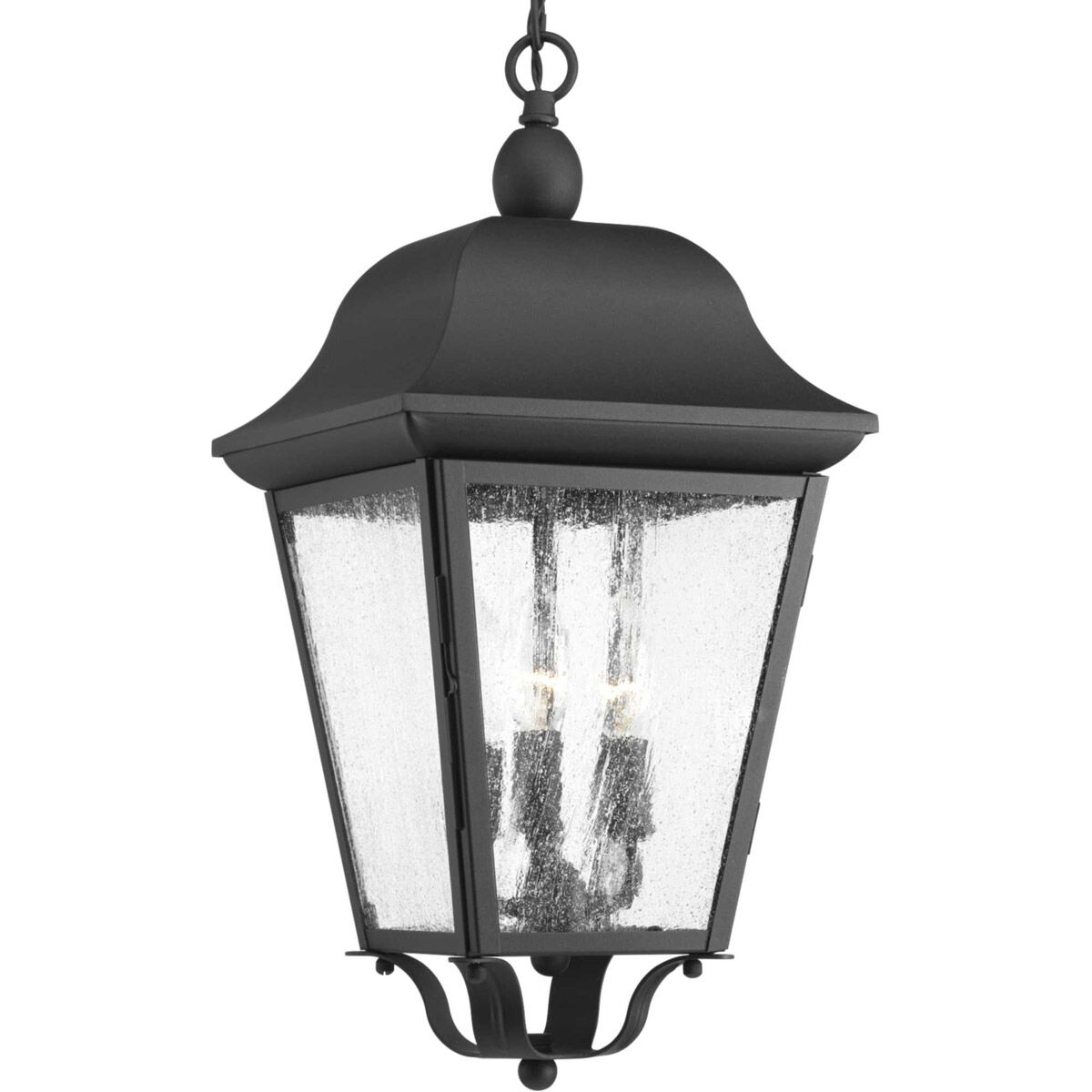 Kiawah 3 Light 9.5 inch Textured Black Outdoor Hanging Lantern, Design Series