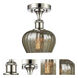 Fenton 1 Light 6.5 inch Polished Nickel Semi-Flush Mount Ceiling Light in Mercury Glass
