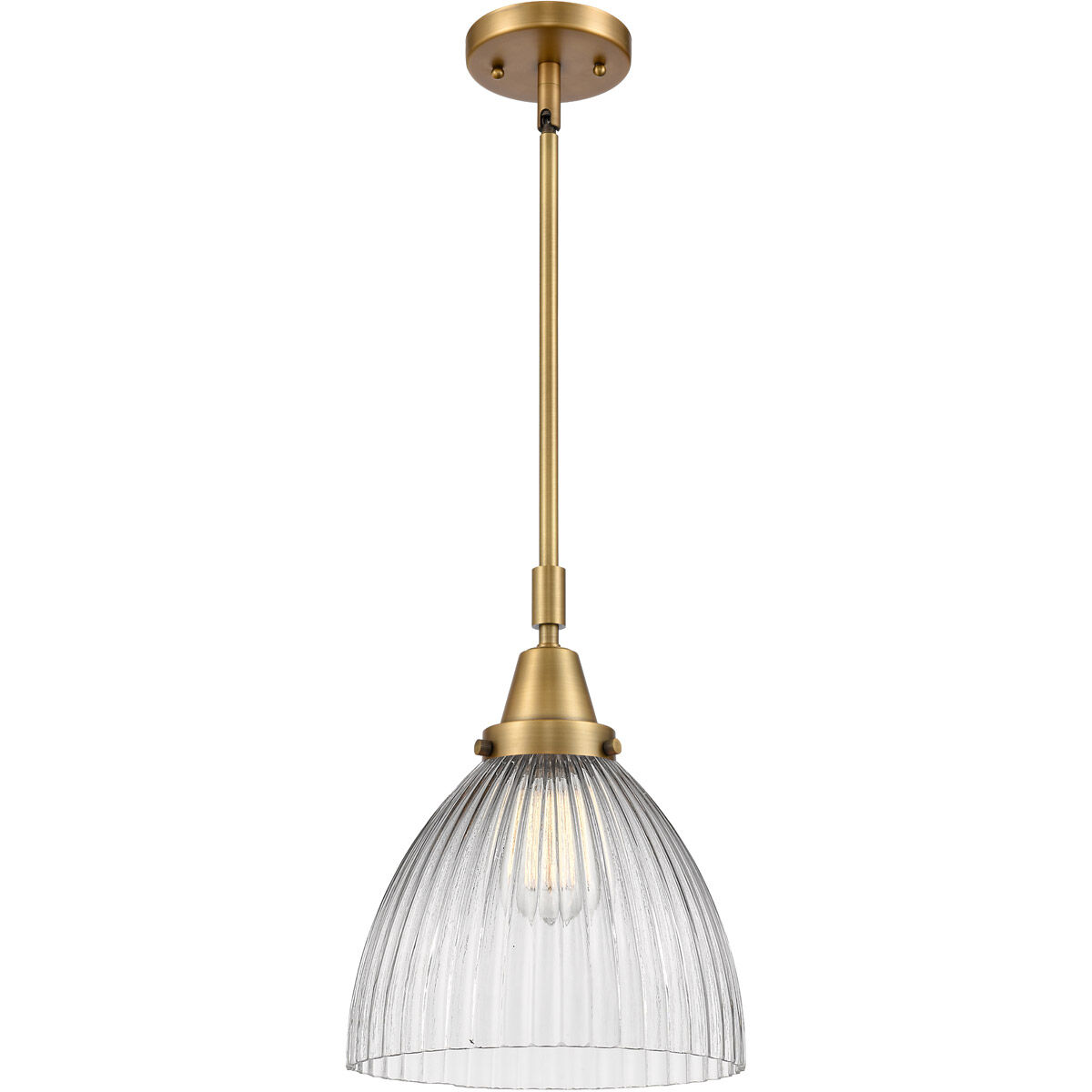 Franklin Restoration Seneca Falls 1 Light 10 inch Brushed Brass Mini Pendant Ceiling Light
