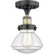 Olean 1 Light 6.5 inch Black Antique Brass Semi-Flush Mount Ceiling Light