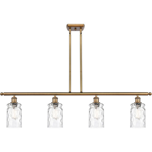 Ballston Candor LED 48 inch Brushed Brass Island Light Ceiling Light in Clear Waterglass, Ballston