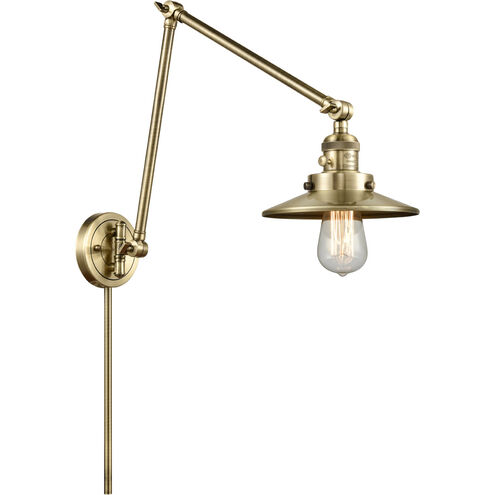 Railroad 30 inch 60.00 watt Antique Brass Swing Arm Wall Light, Franklin Restoration