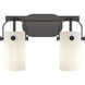 Pilaster II Cylinder 2 Light 14.88 inch Matte Black Bath Vanity Light Wall Light in Matte White Glass