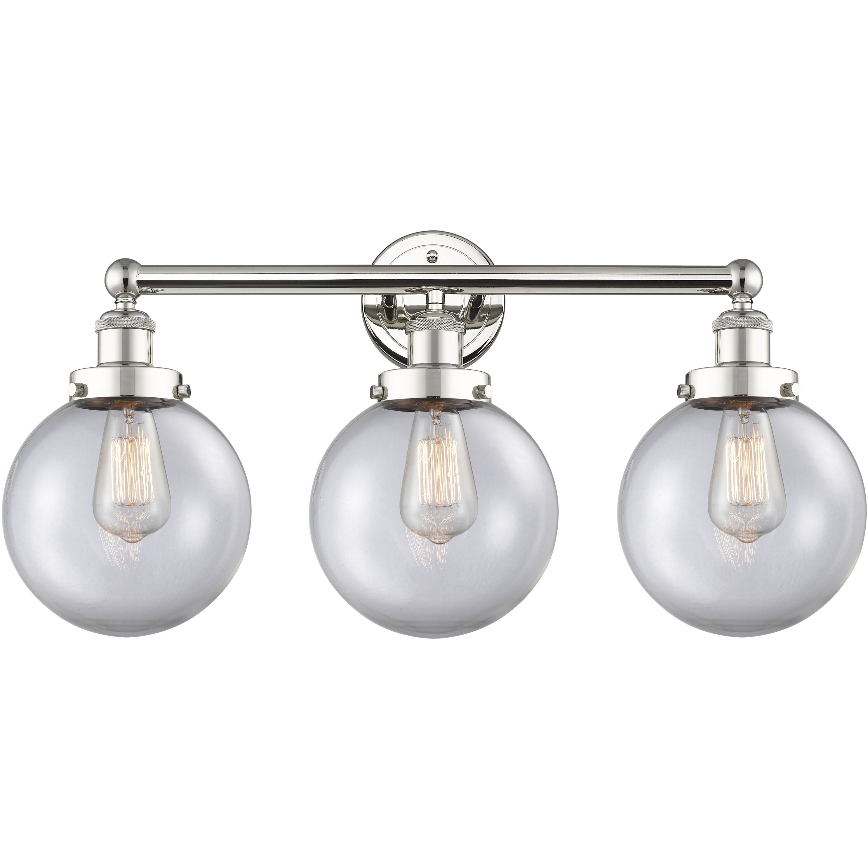 Beacon 3 Light 24.5 inch Polished Nickel Bath Vanity Light Wall Light in Clear
