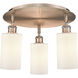Clymer 3 Light 15.63 inch Antique Copper Flush Mount Ceiling Light in Matte White