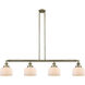 Franklin Restoration Large Bell LED 52.63 inch Antique Brass Island Light Ceiling Light in Matte White Glass, Franklin Restoration