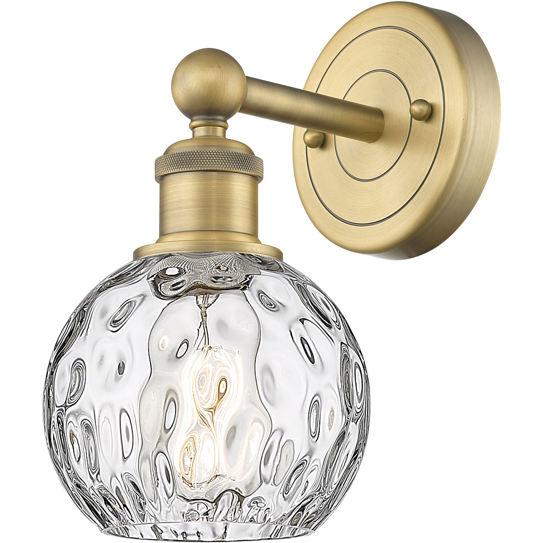 Athens Water Glass Sconce Wall Light in Brushed Brass