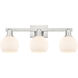 Arcadia Athens 3 Light 24.88 inch Brushed Satin Nickel Bath Vanity Light Wall Light in Matte White