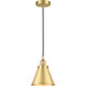 Franklin Restoration Appalachian 1 Light 8 inch Satin Gold Mini Pendant Ceiling Light