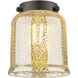 Nouveau 2 Bell 1 Light 5 inch Antique Copper Mini Pendant Ceiling Light in Incandescent, Silver Plated Mercury