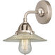 Nouveau 2 Halophane 1 Light 9 inch Brushed Satin Nickel Sconce Wall Light in Clear Halophane Glass