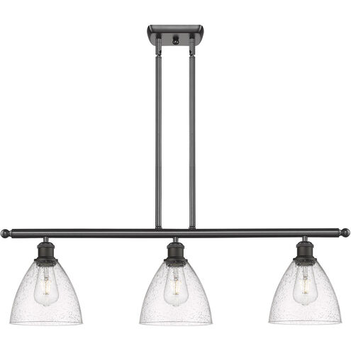 Ballston Ballston Dome 3 Light 36 inch Oil Rubbed Bronze Island Light Ceiling Light in Seedy Glass
