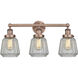 Chatham 3 Light 24.5 inch Antique Copper Bath Vanity Light Wall Light in Clear