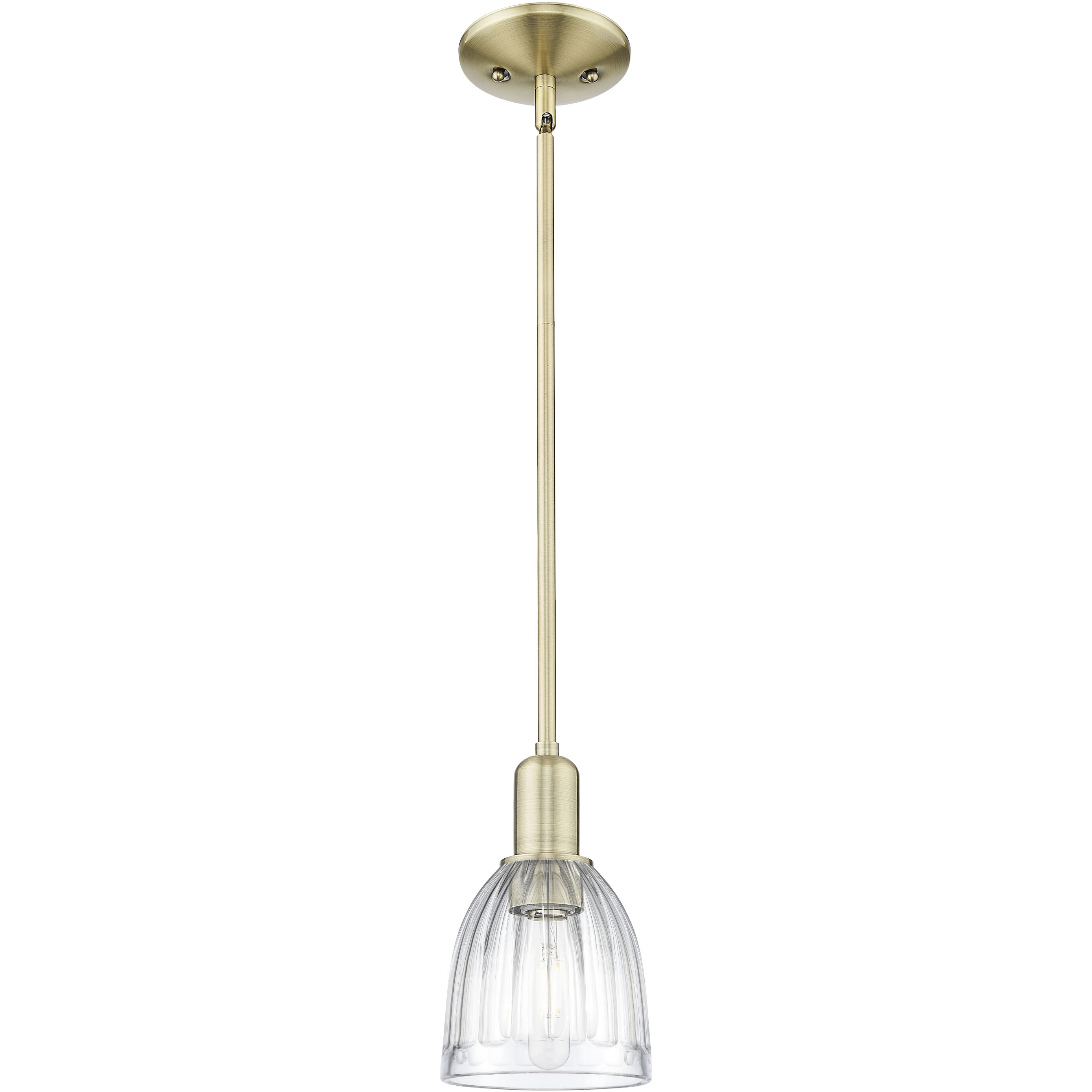Arcadia Brookfield 1 Light 5.75 inch Antique Brass Mini Pendant Ceiling Light