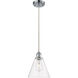 Ballston Cone 1 Light 8 inch Polished Chrome Mini Pendant Ceiling Light in Clear Glass