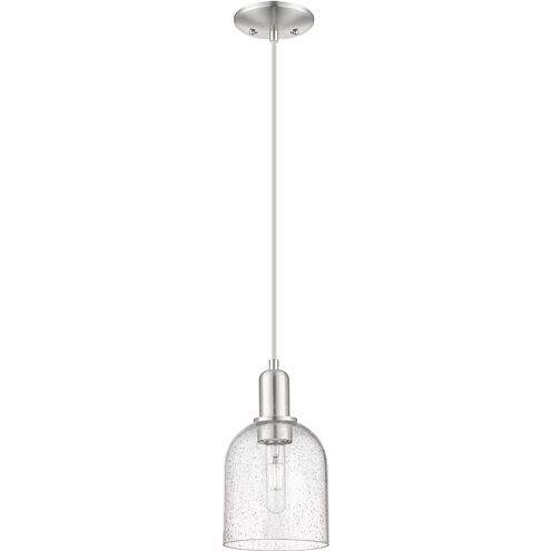 Arcadia Bella 1 Light 5.5 inch Brushed Satin Nickel Mini Pendant Ceiling Light in Seedy