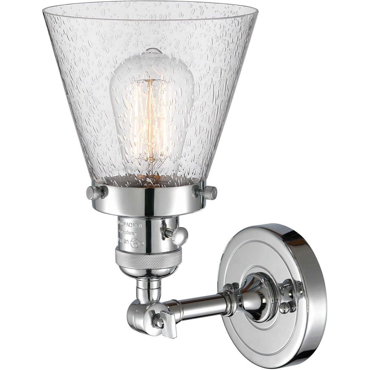 Franklin Restoration Small Cone LED 6 inch Polished Chrome Sconce Wall Light, Franklin Restoration