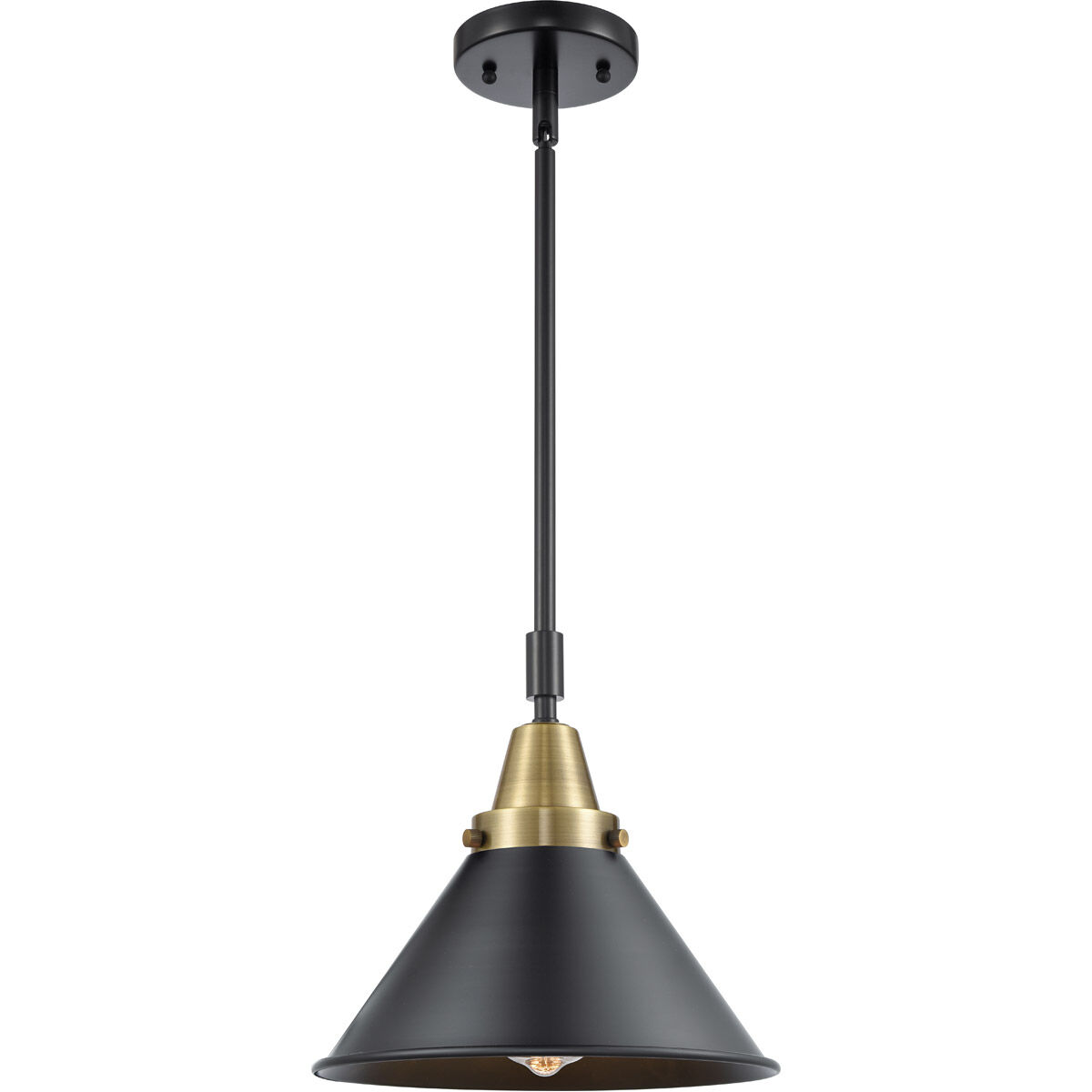 Franklin Restoration Briarcliff 1 Light 10 inch Black Antique Brass Mini Pendant Ceiling Light in Matte Black