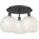 Ballston White Mouchette 3 Light 21.75 inch Matte Black Flush Mount Ceiling Light