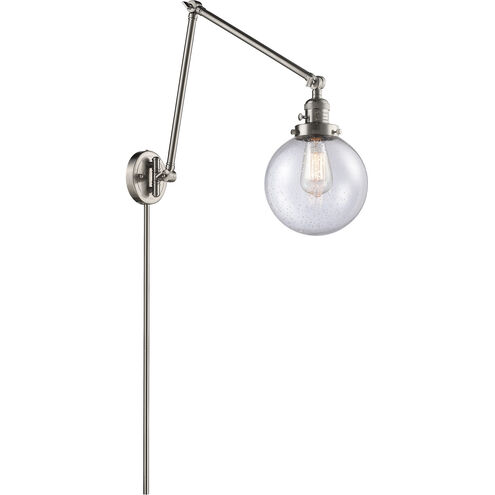Large Beacon 30 inch 3.50 watt Satin Nickel Swing Arm Wall Light, Franklin Restoration